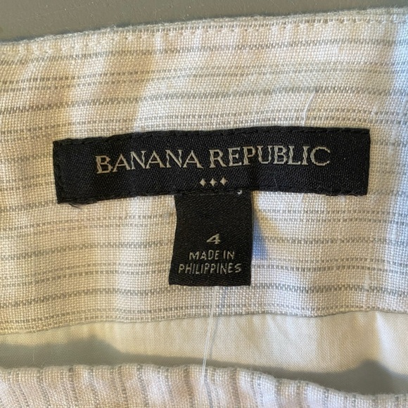 NWT Linen Banana Republic Sz 4 Micro Stripe Pencil Skirt - Picture 5 of 10